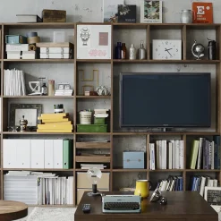 Étagères Modulables En Bois^Muji Etagère additionnelle en noyer ‐ 5 niveaux (Dont Eco‐part. 1,80 €)