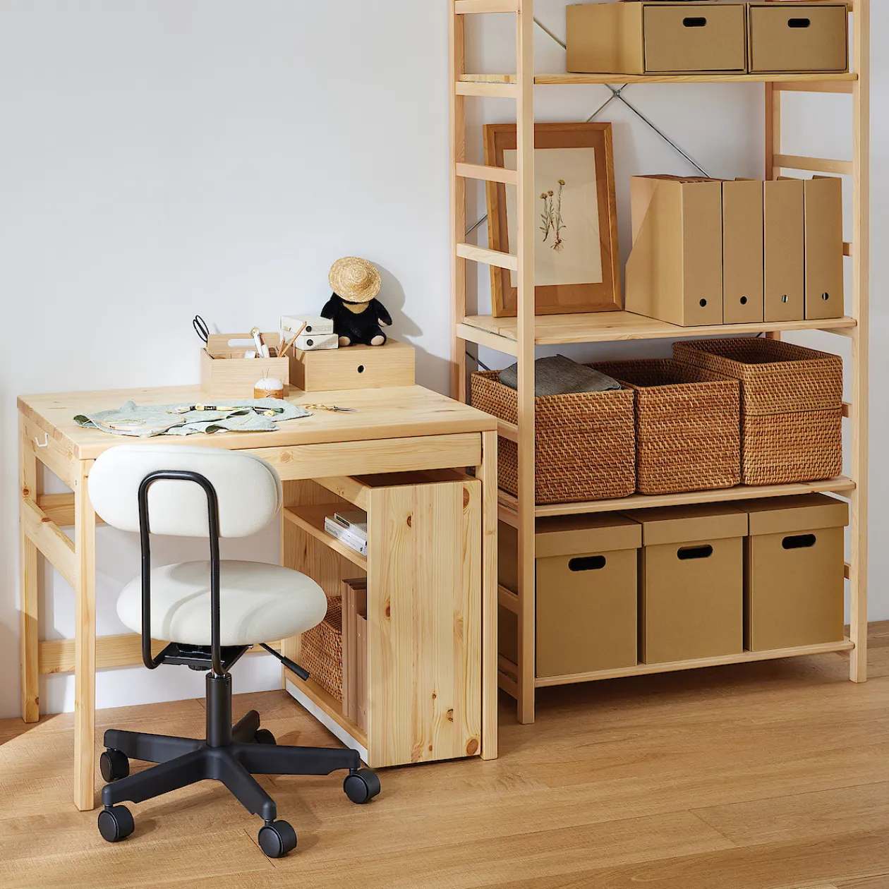 Étagères En Pin Et En Acier^Muji Etagère en pin large ‐ 5 niveaux