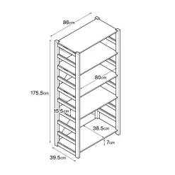 Étagères En Pin Et En Acier^Muji Etagère en pin large ‐ 5 niveaux