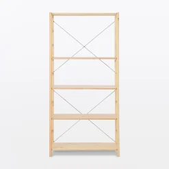 Étagères En Pin Et En Acier^Muji Etagère en pin large ‐ 5 niveaux