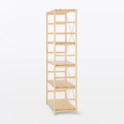 Étagères En Pin Et En Acier^Muji Etagère en pin large ‐ 5 niveaux