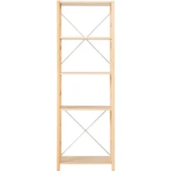 Étagères En Pin Et En Acier^Muji Etagère en pin étroite ‐ 5 niveaux