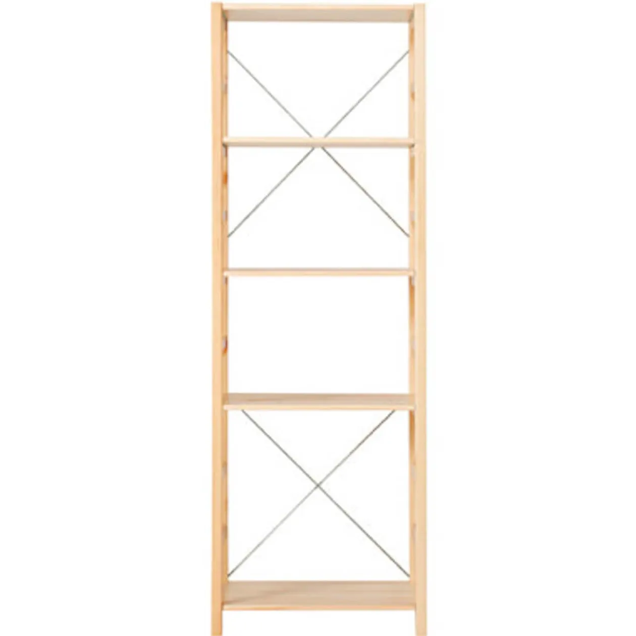 Étagères En Pin Et En Acier^Muji Etagère en pin étroite ‐ 5 niveaux