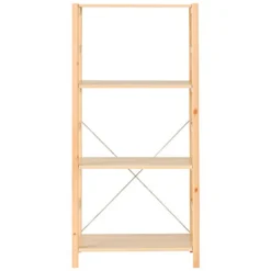 Étagères En Pin Et En Acier^Muji Etagère en pin étroite ‐ 4 niveaux