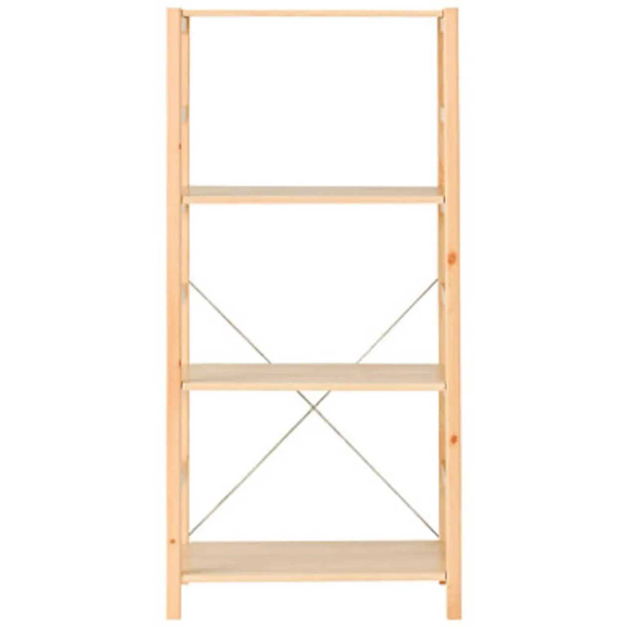 Étagères En Pin Et En Acier^Muji Etagère en pin étroite ‐ 4 niveaux