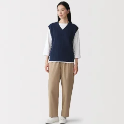 Pulls Et Cardigans^Muji Gilet en tricot torsadé de mélange de coton pour femme