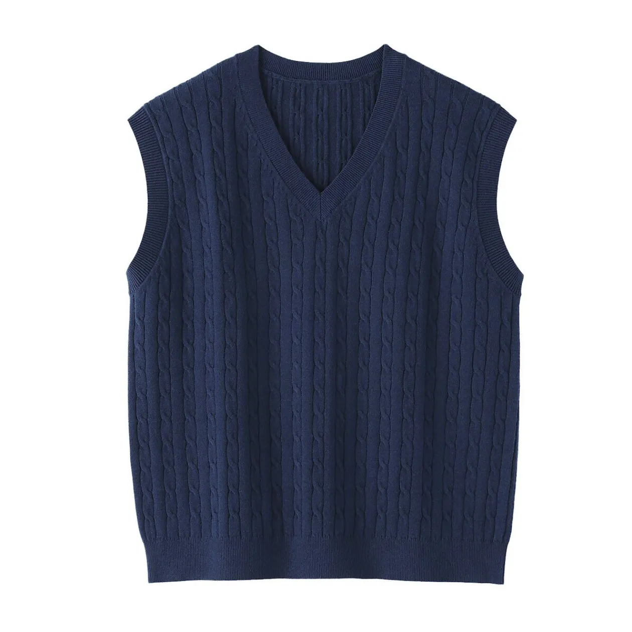 Pulls Et Cardigans^Muji Gilet en tricot torsadé de mélange de coton pour femme