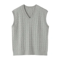 Pulls Et Cardigans^Muji Gilet en tricot torsadé de mélange de coton pour femme