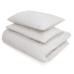 Draps De Lit^Muji Housse de couette en coton délavé ‐ 240 x 220 cm, Rayé