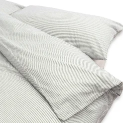 Draps De Lit^Muji Housse de couette en coton délavé ‐ 210 x 210 cm, Rayé