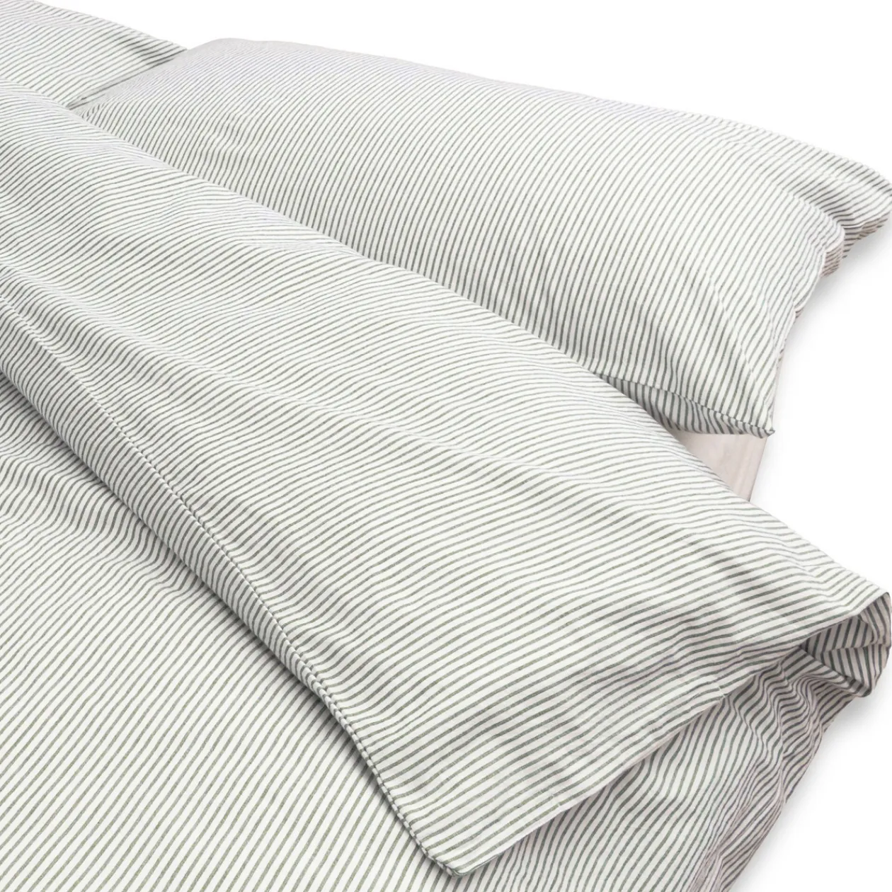 Draps De Lit^Muji Housse de couette en coton délavé ‐ 210 x 210 cm, Rayé