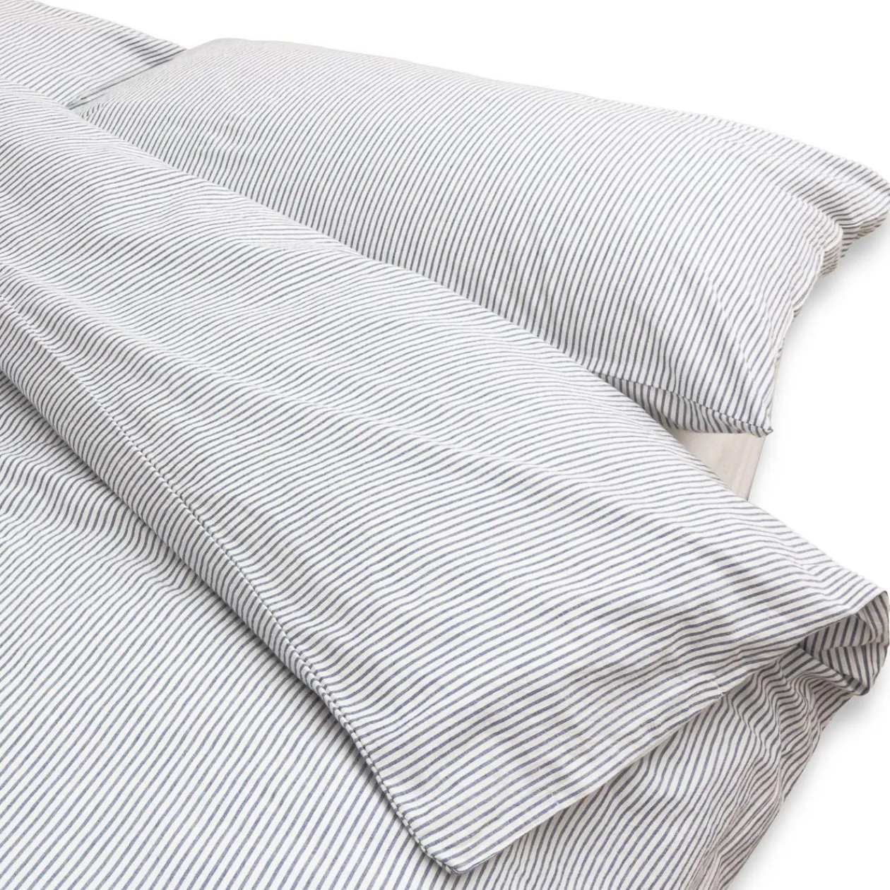 Draps De Lit^Muji Housse de couette en coton délavé ‐ 210 x 210 cm, Rayé