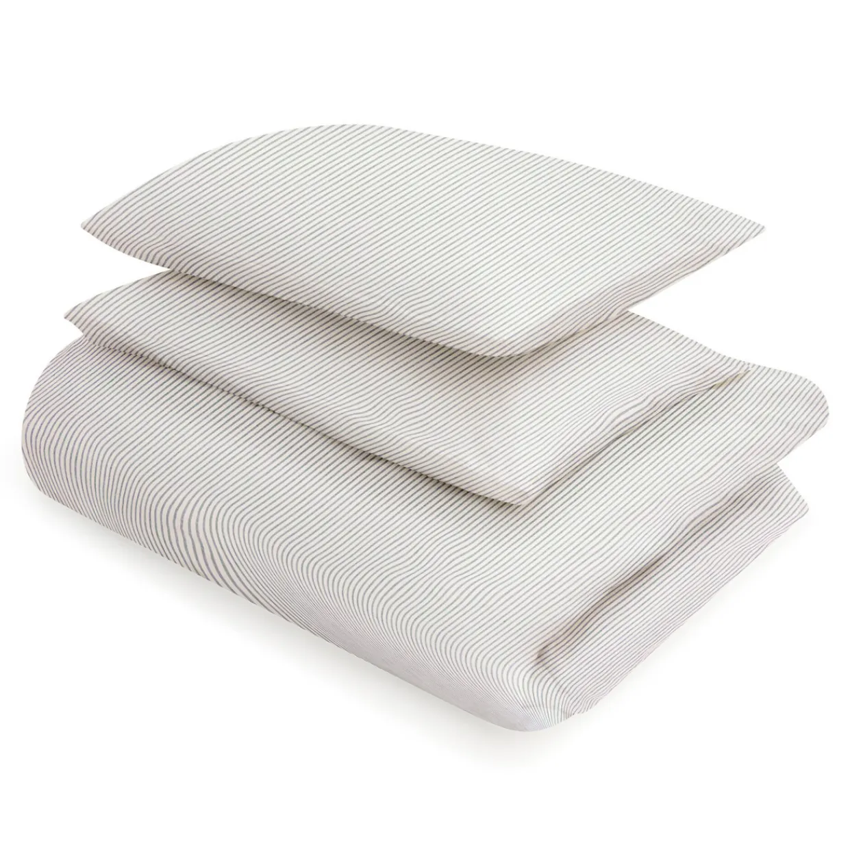 Draps De Lit^Muji Housse de couette en coton délavé ‐ 150 x 210 cm, Rayé