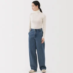 Pantalons, Jupes Et Shorts^Muji Jean denim coupe large en kapok mélangé pour femme