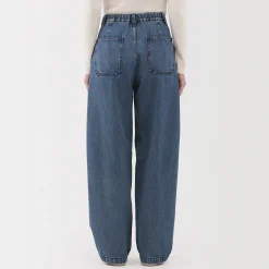 Pantalons, Jupes Et Shorts^Muji Jean denim coupe large en kapok mélangé pour femme