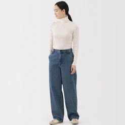 Pantalons, Jupes Et Shorts^Muji Jean denim coupe large en kapok mélangé pour femme