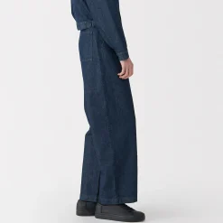 Pantalons, Jupes Et Shorts^Muji Jeans en washi et denim pour femme ‐ Bleu Marine Foncé