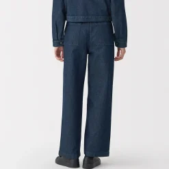 Pantalons, Jupes Et Shorts^Muji Jeans en washi et denim pour femme ‐ Bleu Marine Foncé