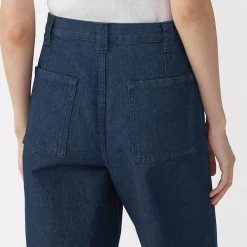 Pantalons, Jupes Et Shorts^Muji Jeans en washi et denim pour femme ‐ Bleu Marine Foncé
