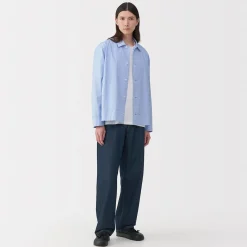 Pantalons Et Shorts^Muji Jeans large en washi et denim pour homme Bleu Marine Foncé