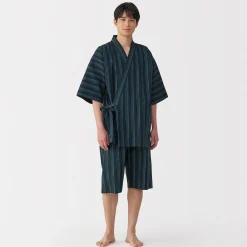 Pyjamas Et Vêtements D'Intérieur|Pyjamas Et Vêtements D'Intérieur^Muji Jinbei en coton Shijira unisexe