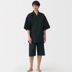 Pyjamas Et Vêtements D'Intérieur|Pyjamas Et Vêtements D'Intérieur^Muji Jinbei en coton Shijira unisexe