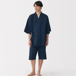 Pyjamas Et Vêtements D'Intérieur|Pyjamas Et Vêtements D'Intérieur^Muji Jinbei en lyocell gaufré unisexe