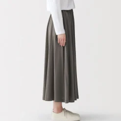 Pantalons, Jupes Et Shorts^Muji Jupe midaxi froncée en jersey de mélange de Lyocell pour femme