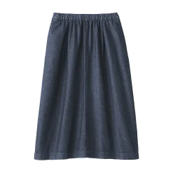 Pantalons, Jupes Et Shorts^Muji Jupe midi confort en denim délavé pour femme Bleu Marine Foncé