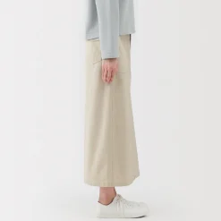 Pantalons, Jupes Et Shorts^Muji Jupe midi coupe droite avec motif de chevrons et en coton pour femme