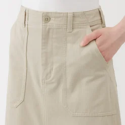 Pantalons, Jupes Et Shorts^Muji Jupe midi coupe droite avec motif de chevrons et en coton pour femme