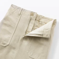 Pantalons, Jupes Et Shorts^Muji Jupe midi coupe droite avec motif de chevrons et en coton pour femme