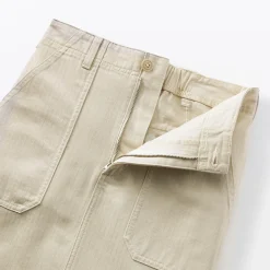 Pantalons, Jupes Et Shorts^Muji Jupe midi coupe droite avec motif de chevrons et en coton pour femme