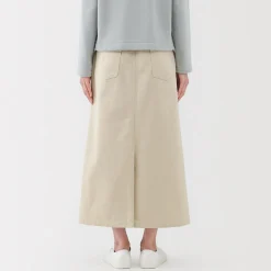 Pantalons, Jupes Et Shorts^Muji Jupe midi coupe droite avec motif de chevrons et en coton pour femme