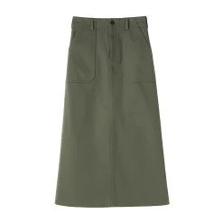 Pantalons, Jupes Et Shorts^Muji Jupe midi coupe droite avec motif de chevrons et en coton pour femme