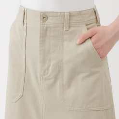 Pantalons, Jupes Et Shorts^Muji Jupe midi coupe droite avec motif de chevrons et en coton pour femme
