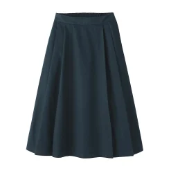 Pantalons, Jupes Et Shorts^Muji Jupe midi plissée et évasée en sergé de coton mélangé pour femme