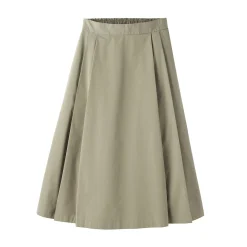 Pantalons, Jupes Et Shorts^Muji Jupe midi plissée et évasée en sergé de coton mélangé pour femme
