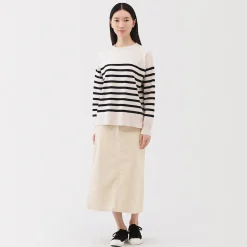 Pantalons, Jupes Et Shorts^Muji Jupe midi taille haute en velours côtelé extensible pour femme