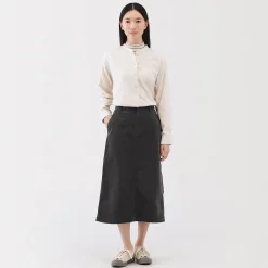 Pantalons, Jupes Et Shorts^Muji Jupe midi taille haute en velours côtelé extensible pour femme
