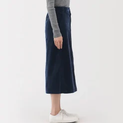 Pantalons, Jupes Et Shorts^Muji Jupe midi taille haute en velours côtelé extensible pour femme