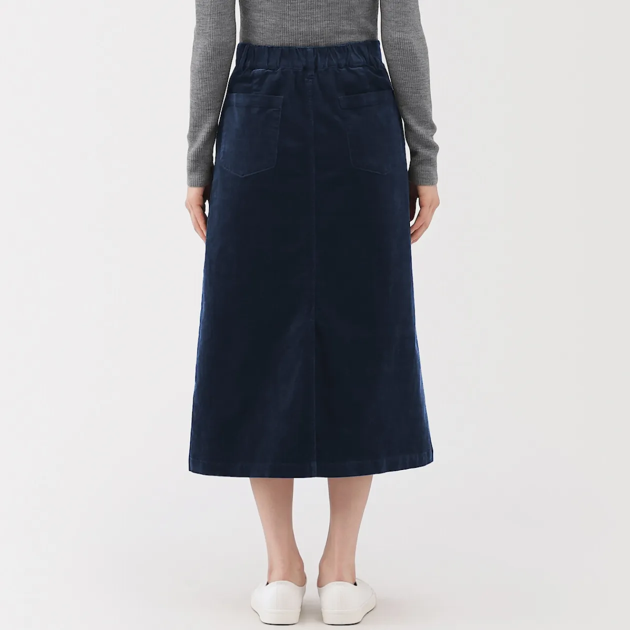Pantalons, Jupes Et Shorts^Muji Jupe midi taille haute en velours côtelé extensible pour femme
