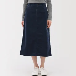 Pantalons, Jupes Et Shorts^Muji Jupe midi taille haute en velours côtelé extensible pour femme
