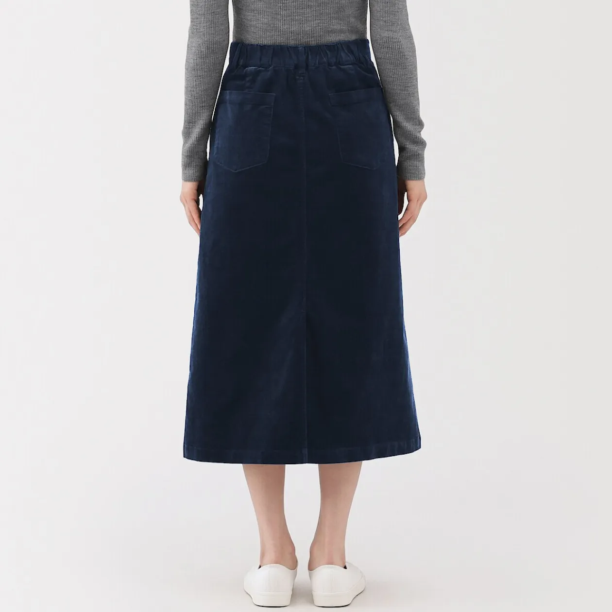 Pantalons, Jupes Et Shorts^Muji Jupe midi taille haute en velours côtelé extensible pour femme