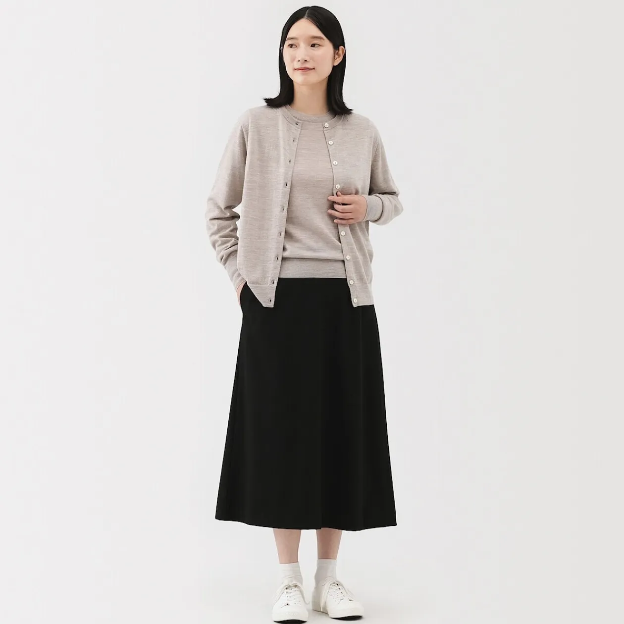 Pantalons, Jupes Et Shorts^Muji Jupe évasée en stretch brossé pour femme