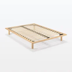 Lits^Muji Lit plateforme double en chêne