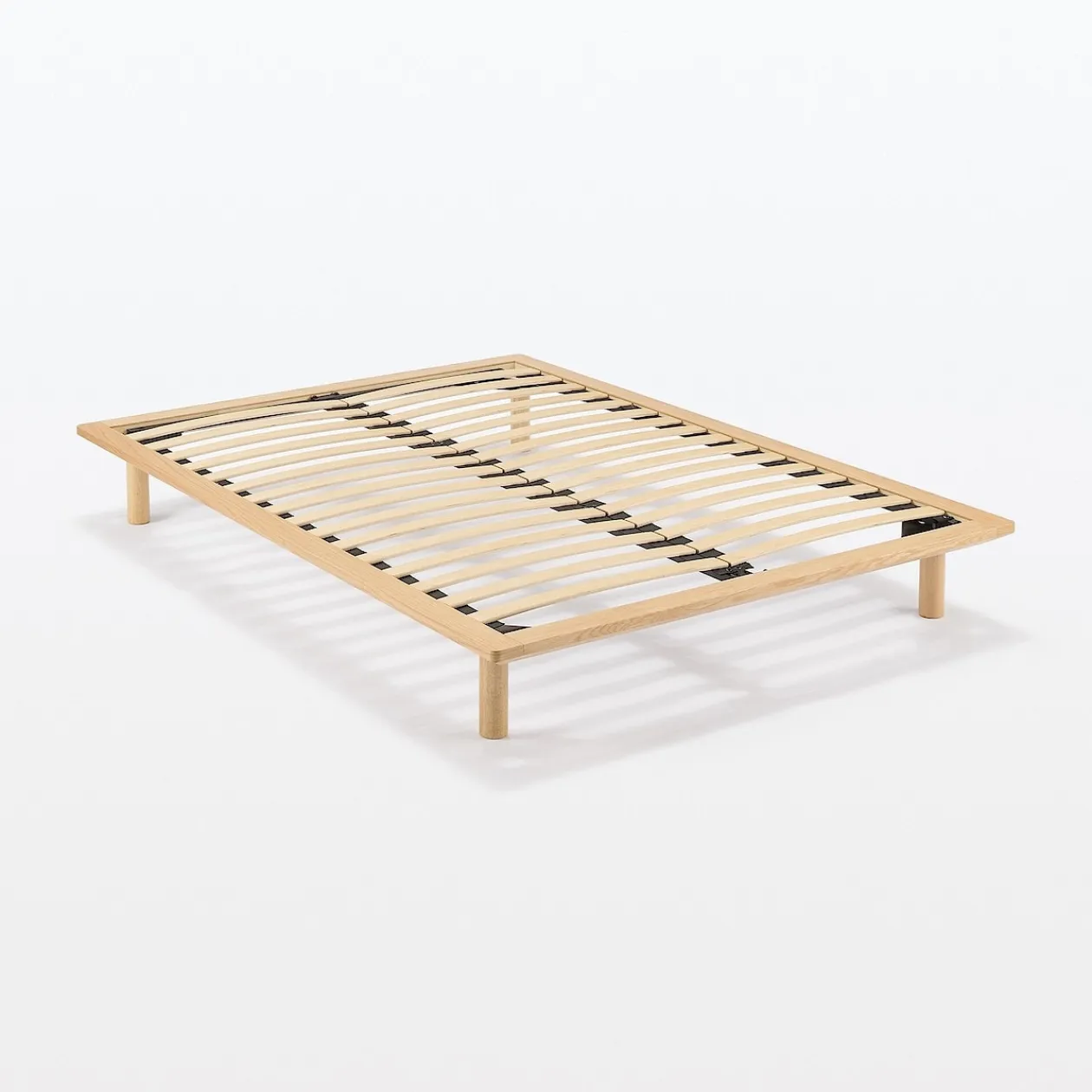 Lits^Muji Lit plateforme double en chêne