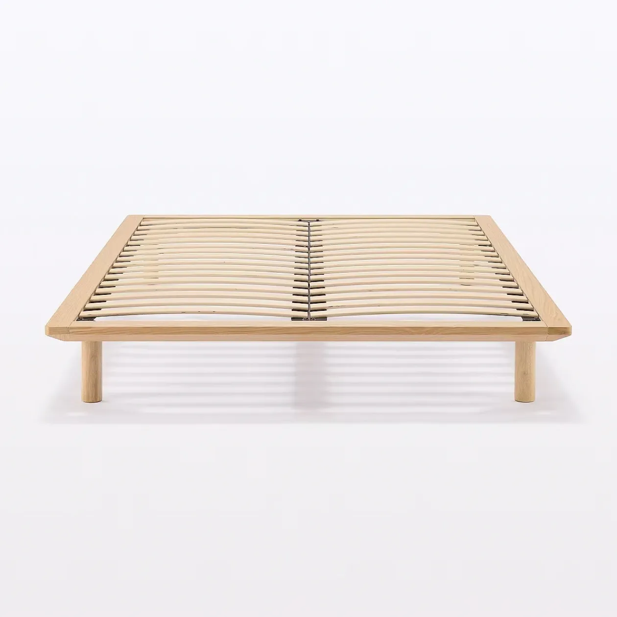 Lits^Muji Lit plateforme double en chêne