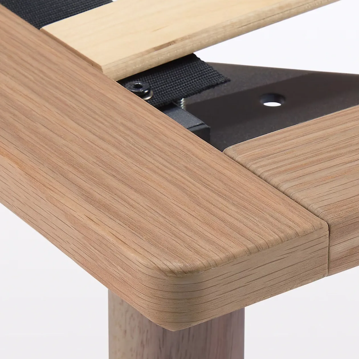 Lits^Muji Lit plateforme double en noyer