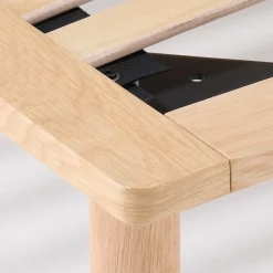 Lits^Muji Lit plateforme large double en chêne